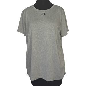 Under Armour HeatGear Gray Athletic Tee XL Twist Back Gym Running
